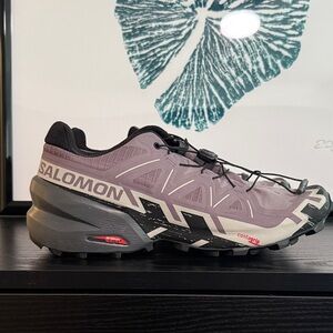 Salomon Women's 10 Wide Speed Cross 6 Trail Running Shoes- Lavender and Black